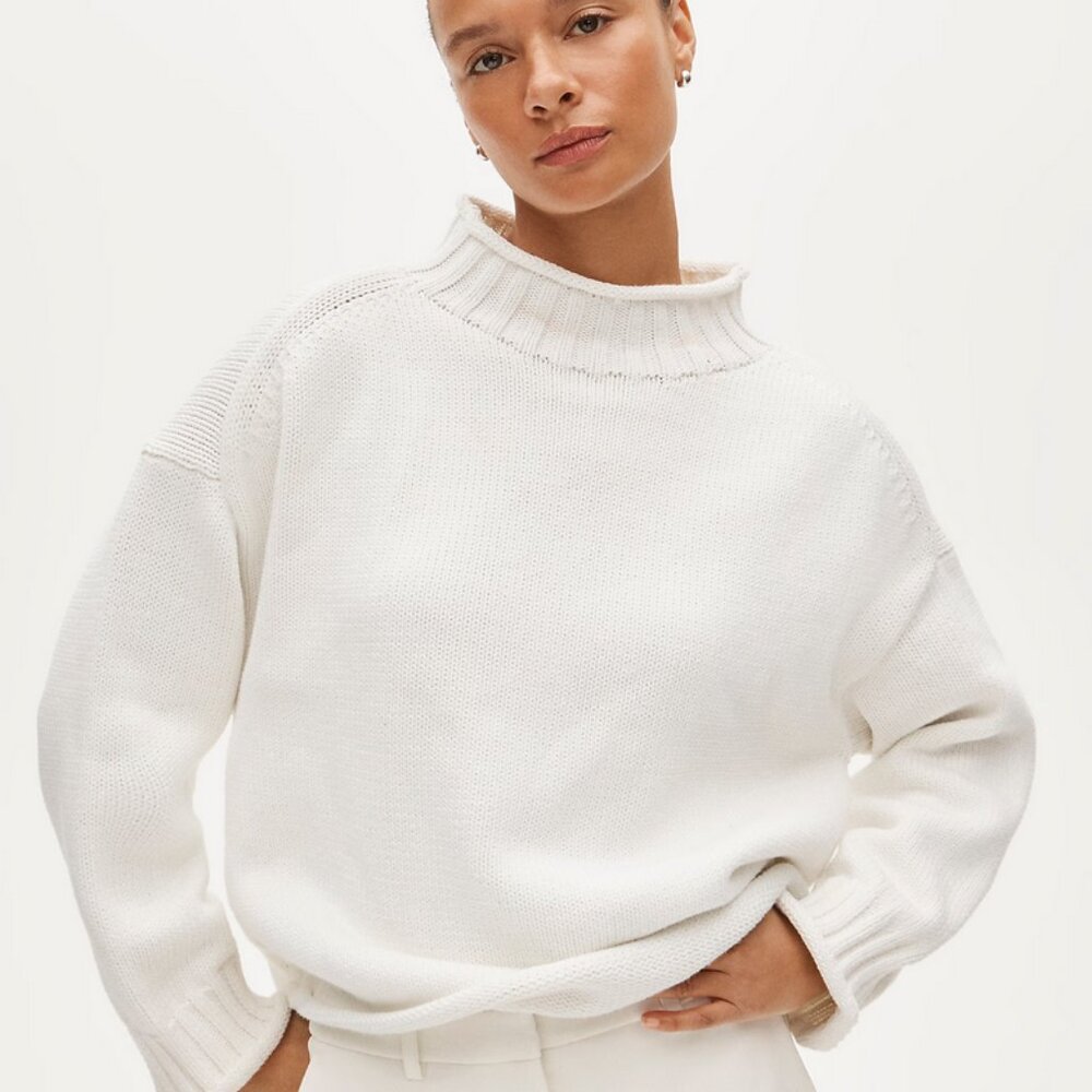 NWT J Crew 2025 Rollneck CM712  Size S Cream Ivory